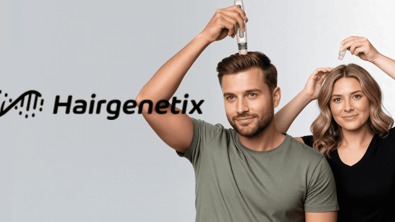 "HairGenetix at-home mesotherapy kit offering affordable, effective hair restoration with micro-needling and electromagnetic stimulation for healthier hair."