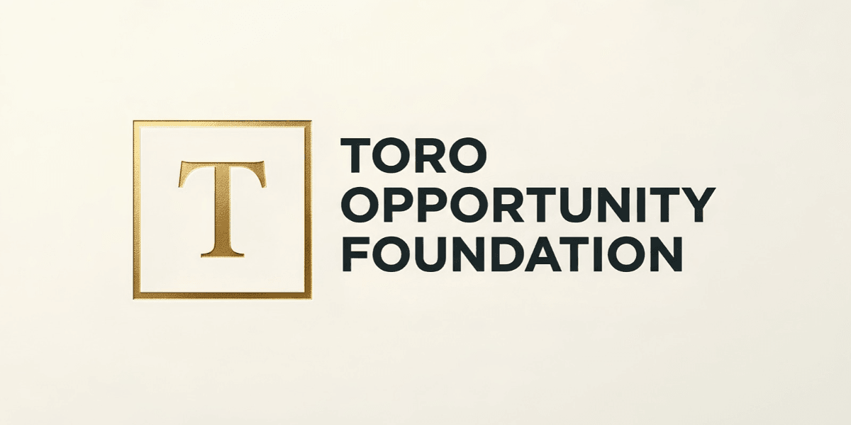 Logo of Toro Opportunity Foundation featuring a stylized letter T and bold text