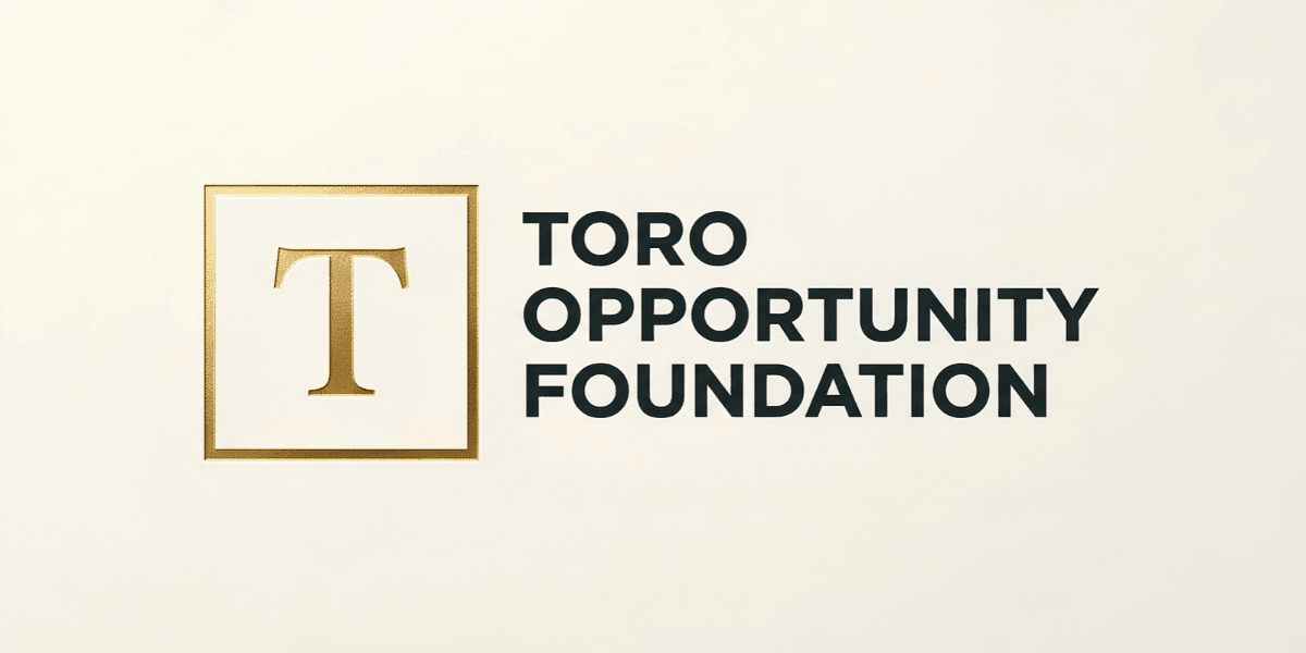 Logo of Toro Opportunity Foundation featuring a stylized letter T and bold text