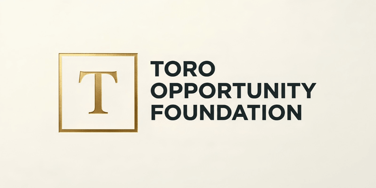 Logo of Toro Opportunity Foundation featuring a stylized letter T and bold text