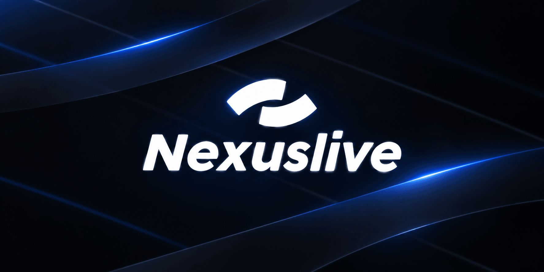 Nexuslive logo on a dark background with blue light accents