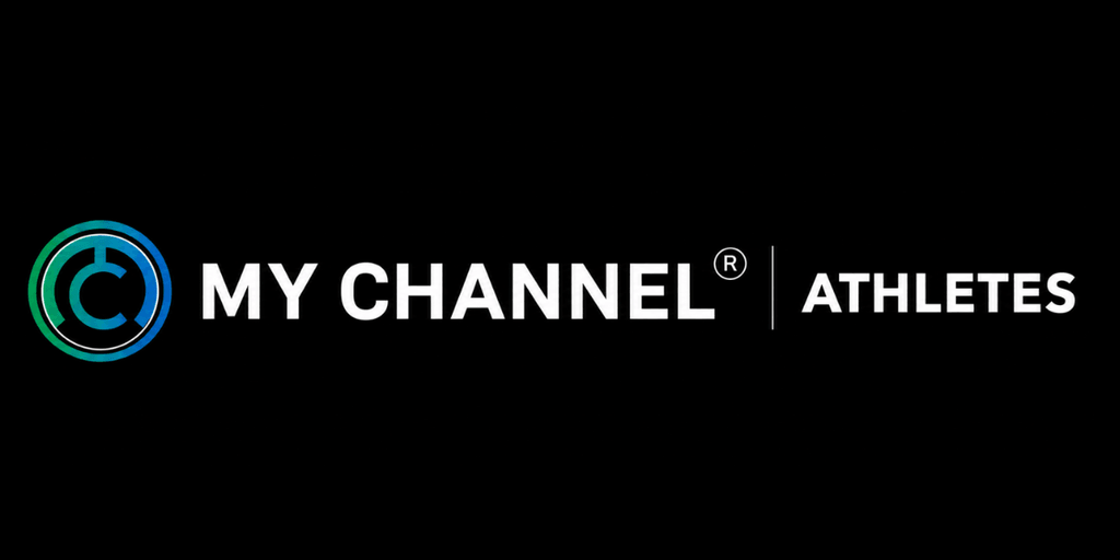 Logo featuring "MY CHANNEL" and "ATHLETES" on a black background