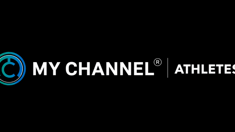 Logo featuring "MY CHANNEL" and "ATHLETES" on a black background