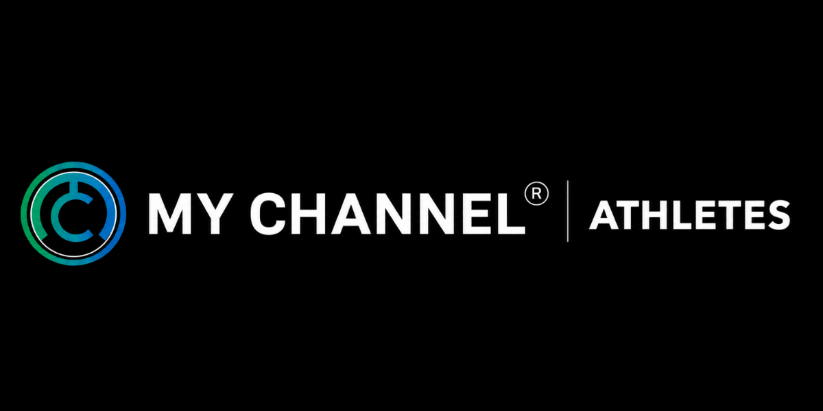 Logo featuring "MY CHANNEL" and "ATHLETES" on a black background