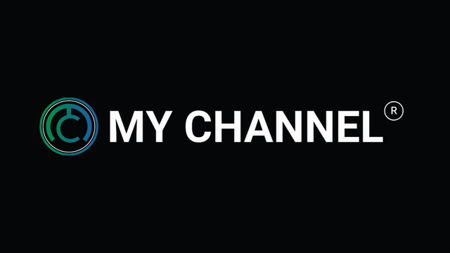 Logo featuring text "MY CHANNEL" with a circular blue design on the left