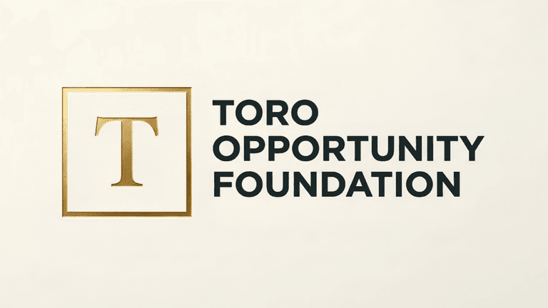 Logo of Toro Opportunity Foundation featuring a stylized letter T and bold text