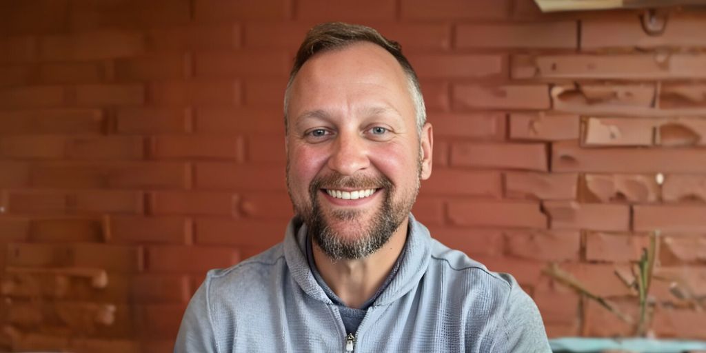 Mike Snellenberger, founder of The Fractional CMO Team, smiles in front of a textured brick wall, embodying strategic leadership.