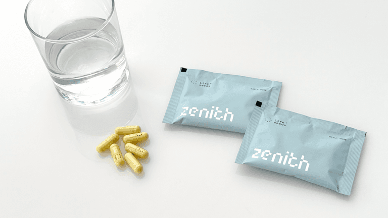 Lifeseeds Zenith two-day senolytic protocol — daily dose sachets with fisetin and quercetin capsules