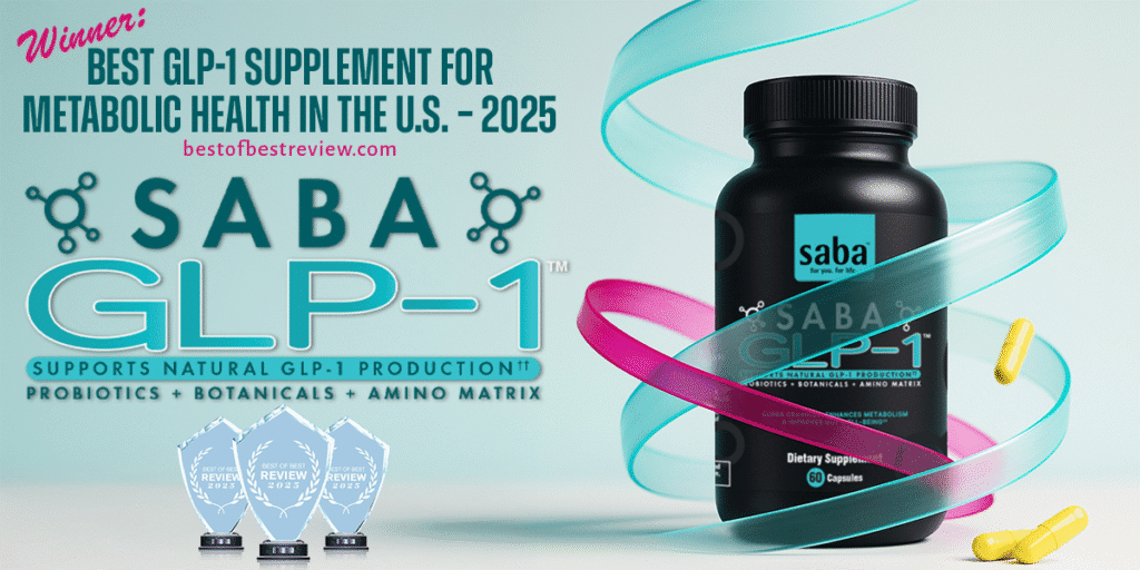 Saba GLP-1™: Award-winning supplement supporting natural metabolic health with probiotics, botanicals, and amino acids.