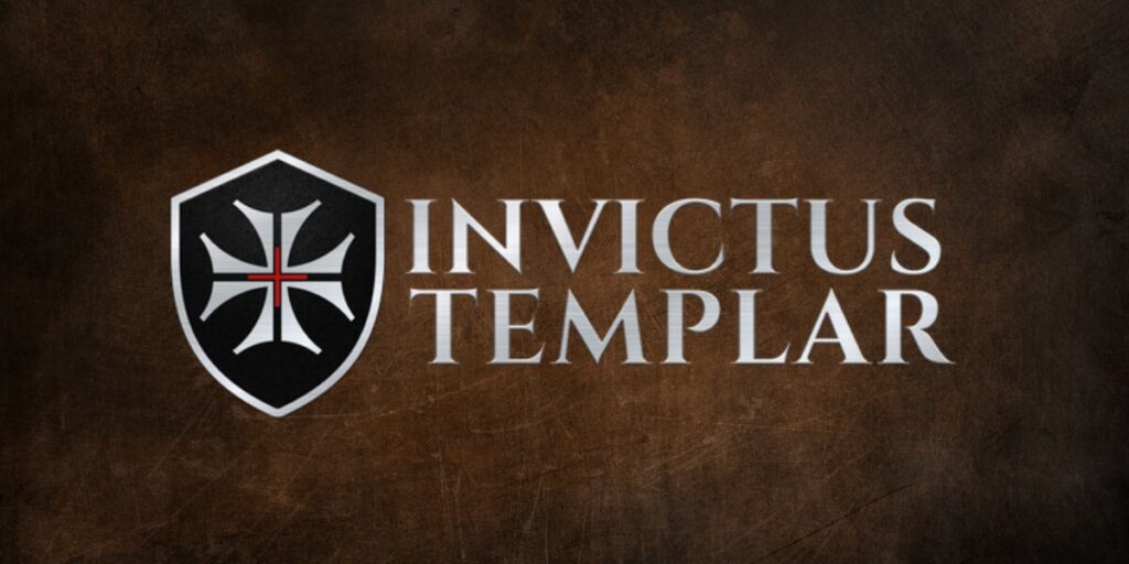 Invictus Templar Brings Practicality, Affordability, and Readiness to the Tactical Gear Industry Invictus Templar logo with shield emblem on textured brown background.